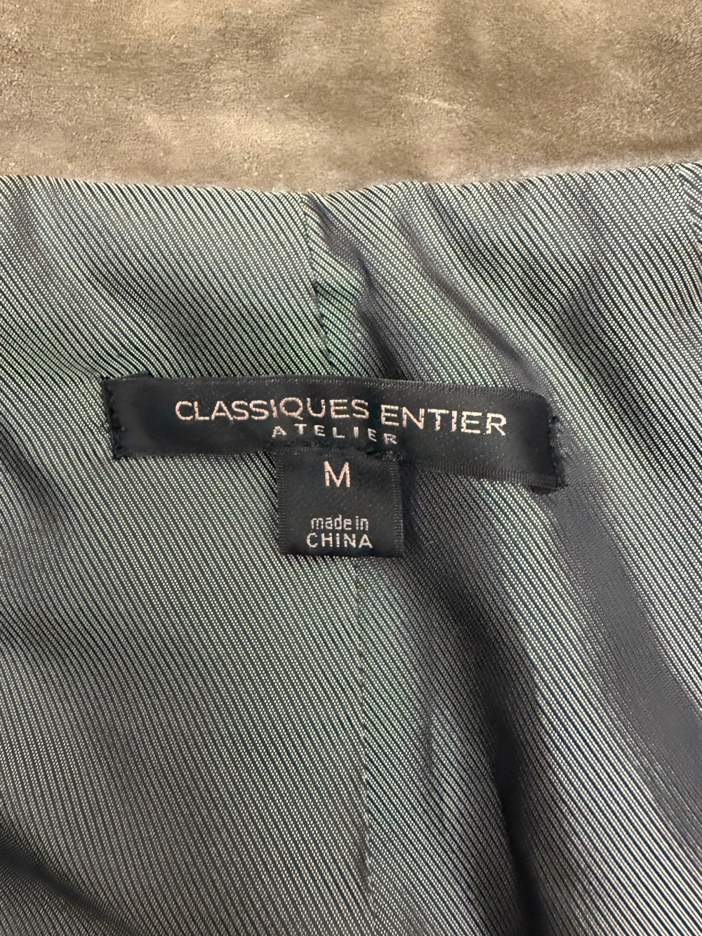 Classiques Entier Atelier 100% Leather Suede Jacket Brown Gray Trim Snap Front M - Picture 10 of 16